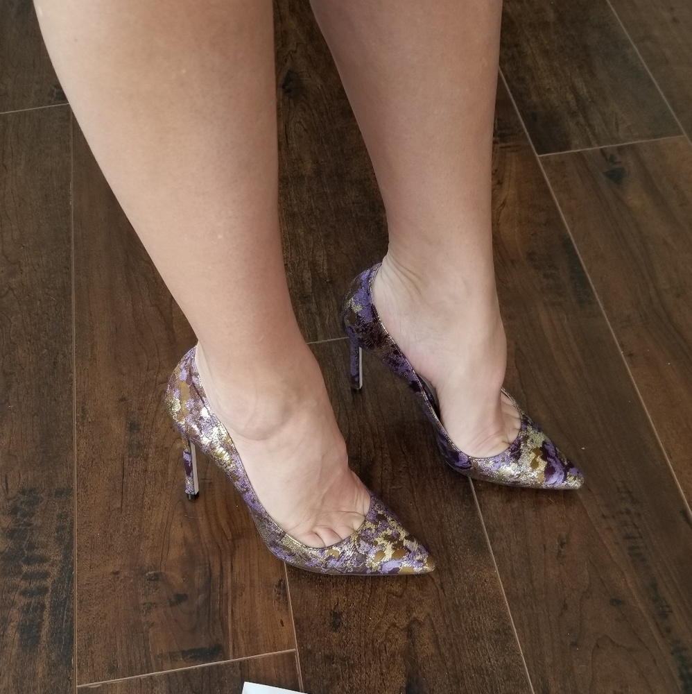 SOLD Jimmy Choo Romy 100 Grape Mix Heels Pumps 37 - Picture 1 of 8